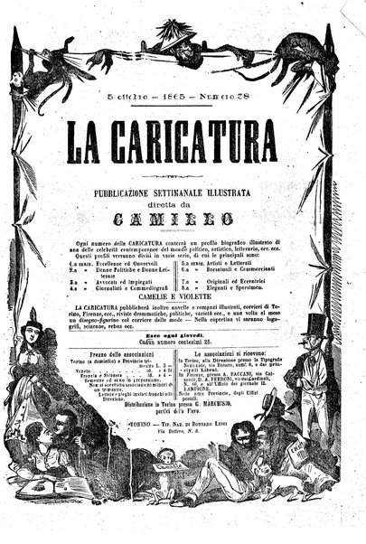 La caricatura : pubblicazione settimanale di profili biografici contemporanei illustrati da Camillo Teja , Virginio, Mario, Crac ed altri artisti