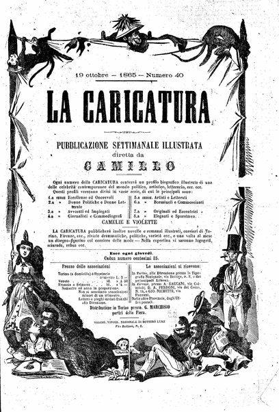 La caricatura : pubblicazione settimanale di profili biografici contemporanei illustrati da Camillo Teja , Virginio, Mario, Crac ed altri artisti