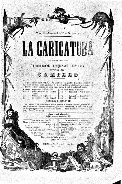 La caricatura : pubblicazione settimanale di profili biografici contemporanei illustrati da Camillo Teja , Virginio, Mario, Crac ed altri artisti