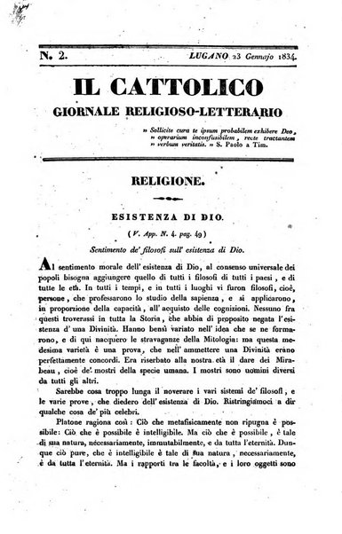 Il cattolico giornale religioso-letterario