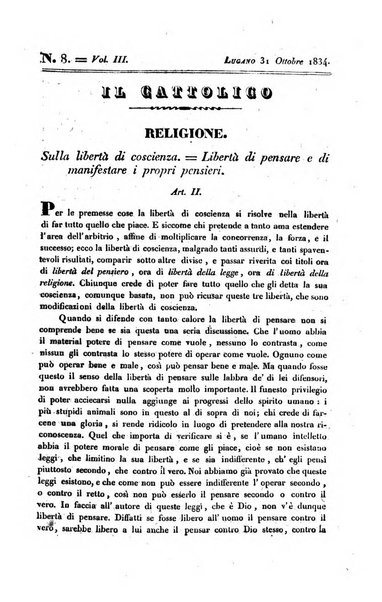 Il cattolico giornale religioso-letterario