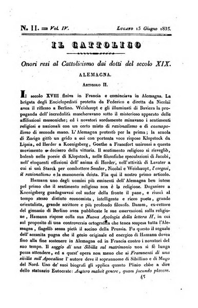 Il cattolico giornale religioso-letterario