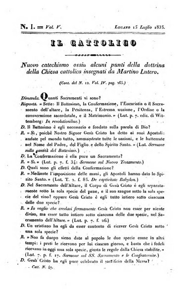 Il cattolico giornale religioso-letterario