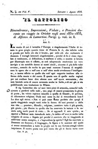 Il cattolico giornale religioso-letterario