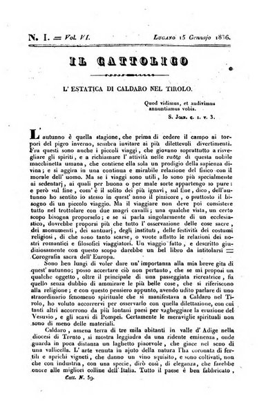 Il cattolico giornale religioso-letterario