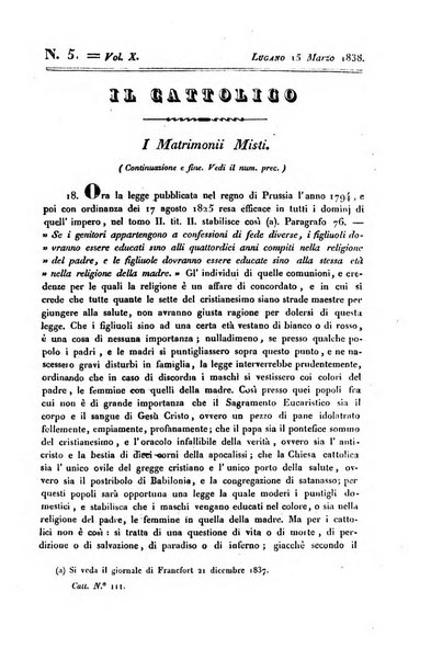 Il cattolico giornale religioso-letterario