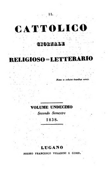 Il cattolico giornale religioso-letterario