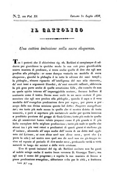 Il cattolico giornale religioso-letterario