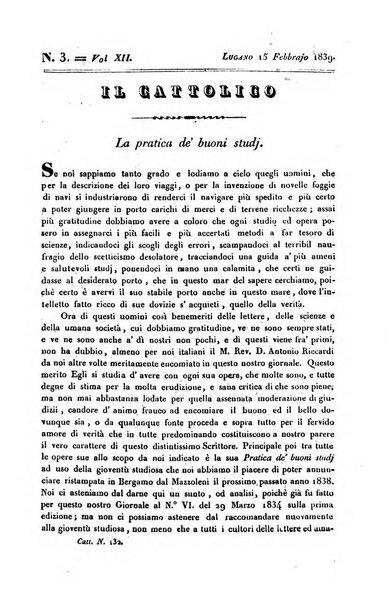 Il cattolico giornale religioso-letterario