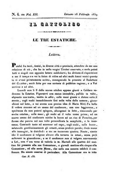 Il cattolico giornale religioso-letterario