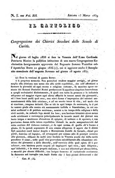 Il cattolico giornale religioso-letterario