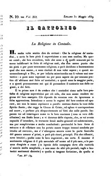 Il cattolico giornale religioso-letterario