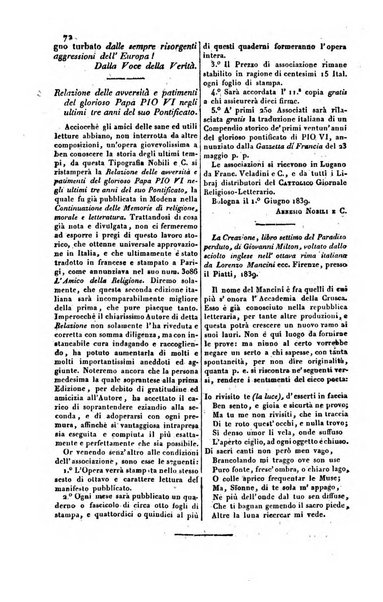 Il cattolico giornale religioso-letterario