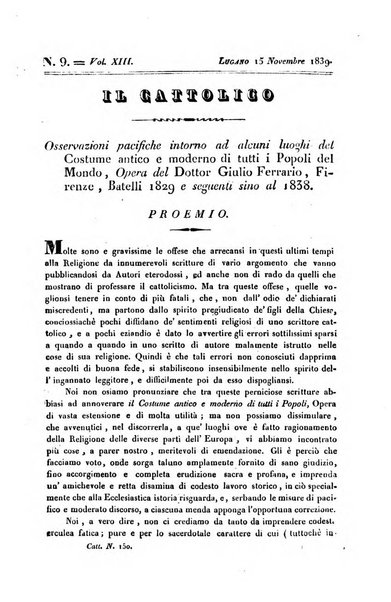 Il cattolico giornale religioso-letterario