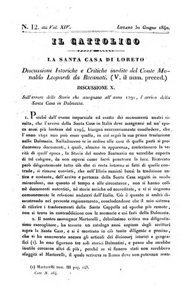 Il cattolico giornale religioso-letterario