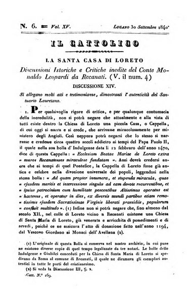 Il cattolico giornale religioso-letterario