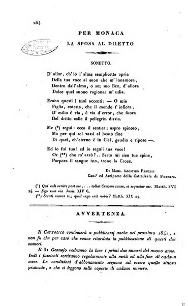 Il cattolico giornale religioso-letterario