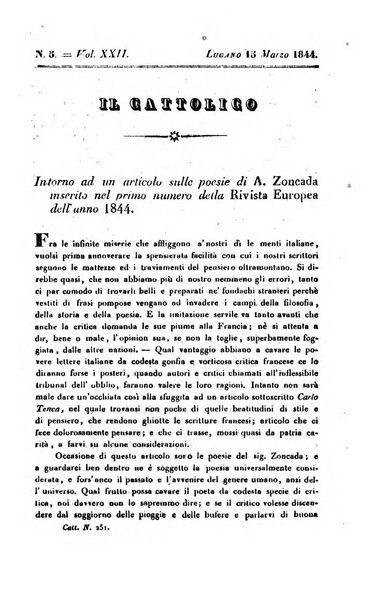 Il cattolico giornale religioso-letterario