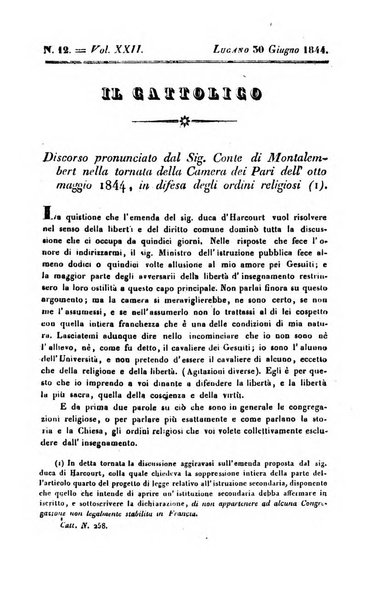 Il cattolico giornale religioso-letterario