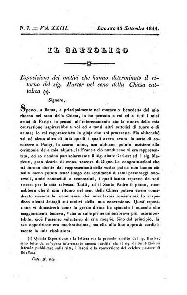 Il cattolico giornale religioso-letterario