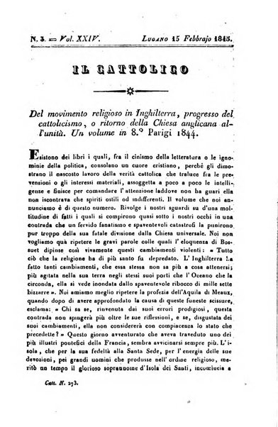 Il cattolico giornale religioso-letterario