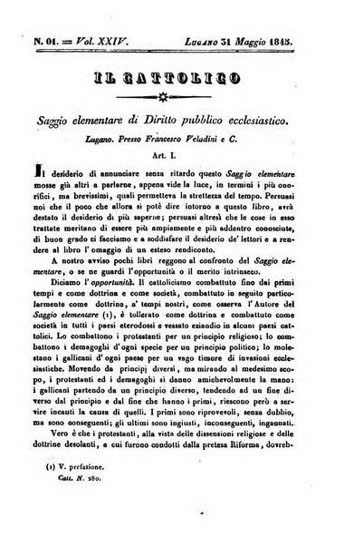 Il cattolico giornale religioso-letterario