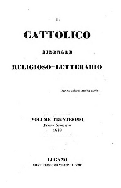 Il cattolico giornale religioso-letterario