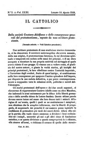 Il cattolico giornale religioso-letterario