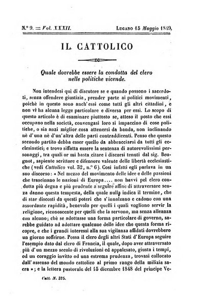 Il cattolico giornale religioso-letterario