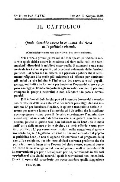 Il cattolico giornale religioso-letterario