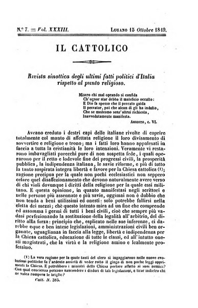 Il cattolico giornale religioso-letterario