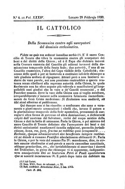 Il cattolico giornale religioso-letterario