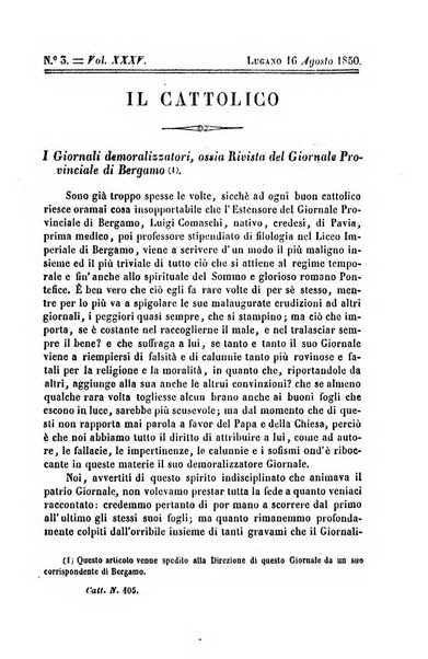 Il cattolico giornale religioso-letterario