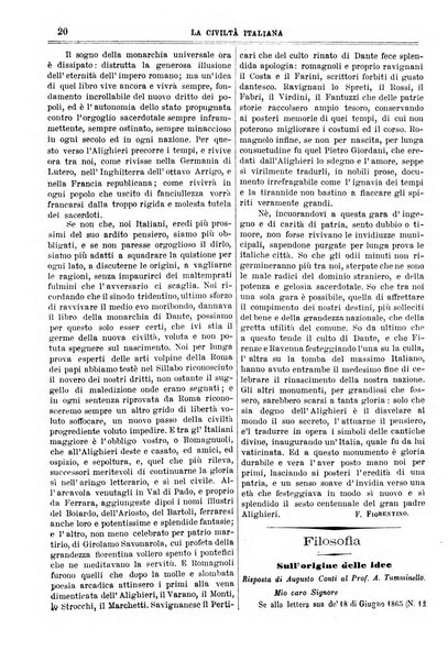 La civiltà italiana giornale di scienze, lettere ed arti