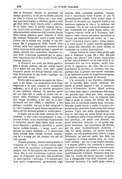 La civiltà italiana giornale di scienze, lettere ed arti