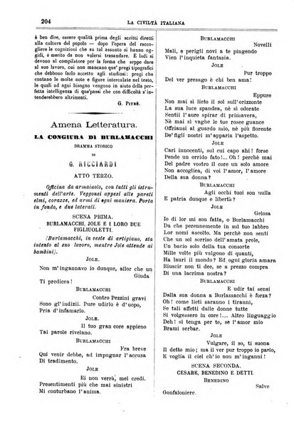 La civiltà italiana giornale di scienze, lettere ed arti