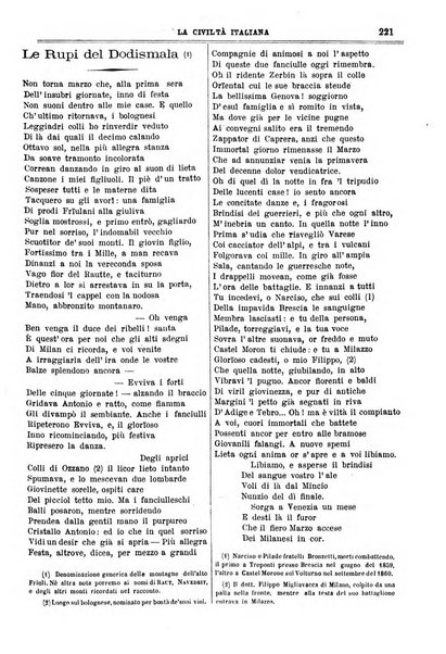 La civiltà italiana giornale di scienze, lettere ed arti