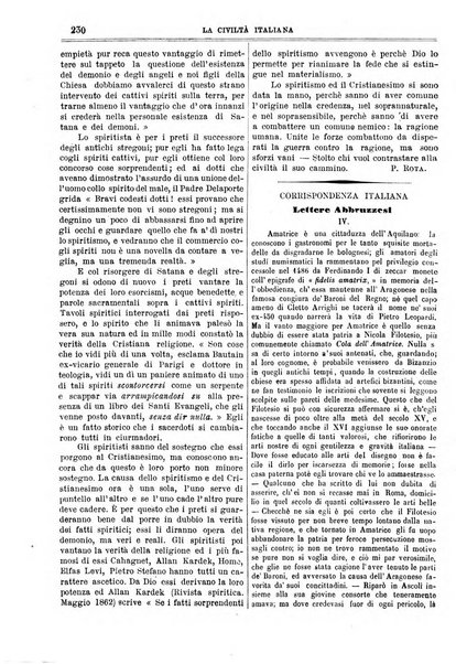 La civiltà italiana giornale di scienze, lettere ed arti