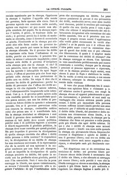 La civiltà italiana giornale di scienze, lettere ed arti