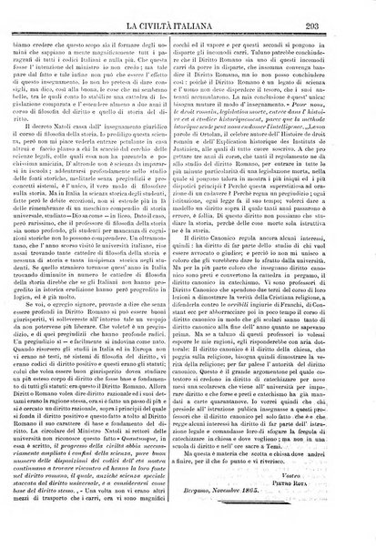 La civiltà italiana giornale di scienze, lettere ed arti