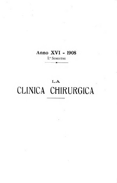 La clinica chirurgica periodico mensile