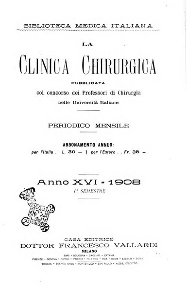 La clinica chirurgica periodico mensile