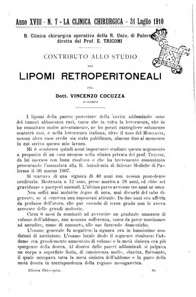 La clinica chirurgica periodico mensile