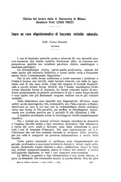 La clinica medica italiana