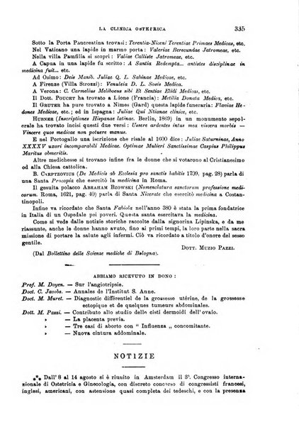 La clinica ostetrica rivista di ostetricia, ginecologia e pediatria. - A. 1, n. 1 (1899)-a. 40, n. 12 (dic. 1938)