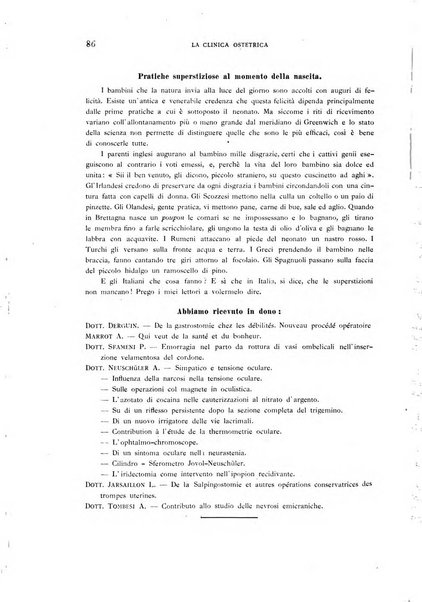 La clinica ostetrica rivista di ostetricia, ginecologia e pediatria. - A. 1, n. 1 (1899)-a. 40, n. 12 (dic. 1938)