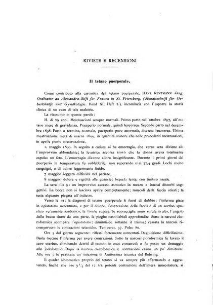 La clinica ostetrica rivista di ostetricia, ginecologia e pediatria. - A. 1, n. 1 (1899)-a. 40, n. 12 (dic. 1938)