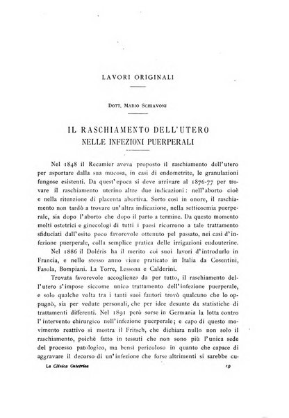 La clinica ostetrica rivista di ostetricia, ginecologia e pediatria. - A. 1, n. 1 (1899)-a. 40, n. 12 (dic. 1938)