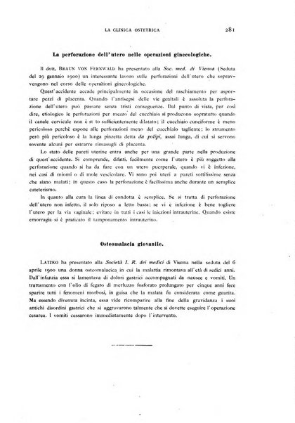 La clinica ostetrica rivista di ostetricia, ginecologia e pediatria. - A. 1, n. 1 (1899)-a. 40, n. 12 (dic. 1938)