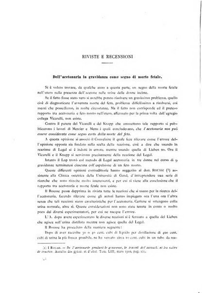 La clinica ostetrica rivista di ostetricia, ginecologia e pediatria. - A. 1, n. 1 (1899)-a. 40, n. 12 (dic. 1938)